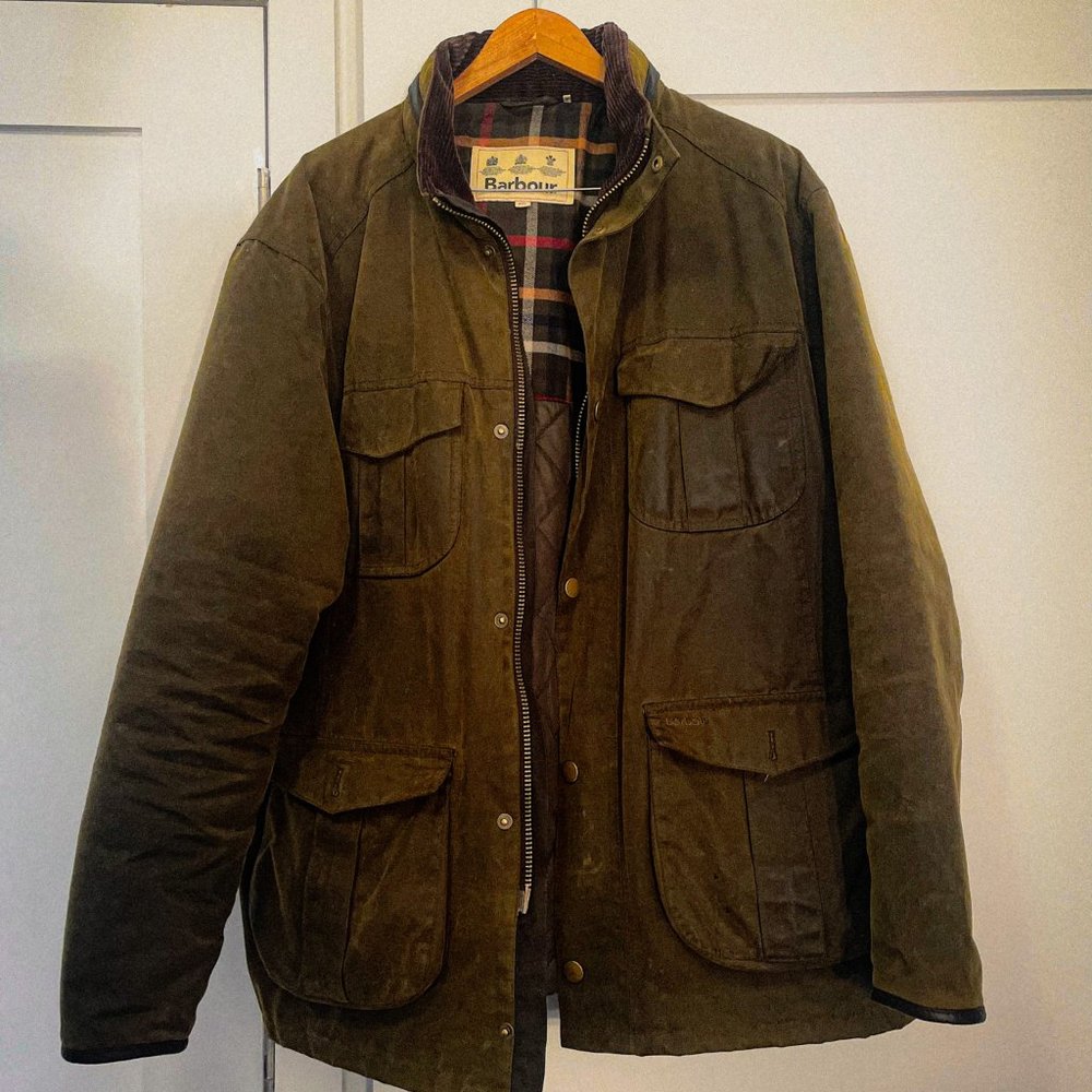 Men's Used Barbour Sapper Wax Jacket Size XXL
